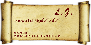 Leopold Győző névjegykártya